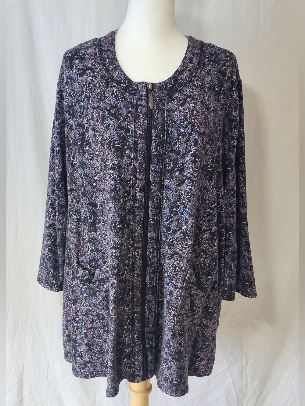 Blue Sky Purple Black/Purple Zip Cardigan Jacket